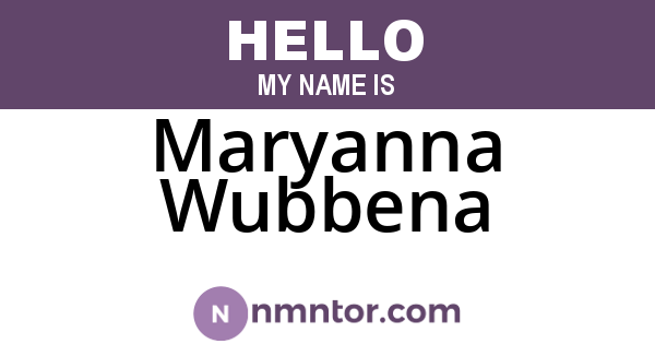 Maryanna Wubbena
