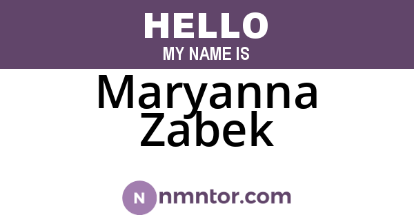 Maryanna Zabek