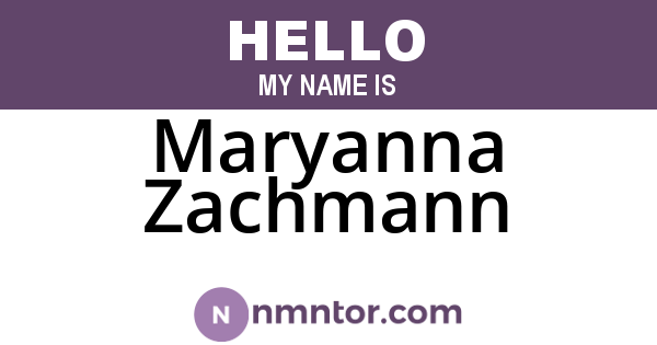 Maryanna Zachmann