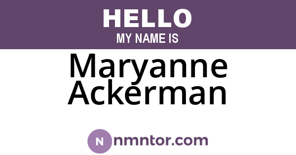 Maryanne Ackerman