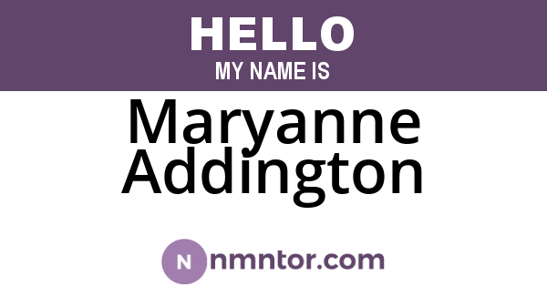 Maryanne Addington