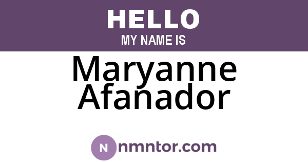 Maryanne Afanador
