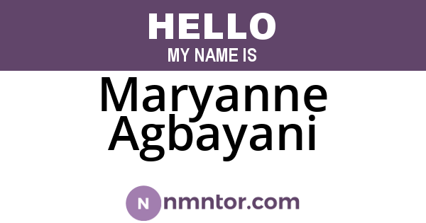 Maryanne Agbayani