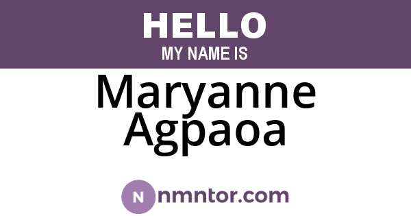 Maryanne Agpaoa
