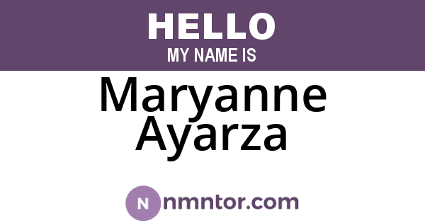 Maryanne Ayarza