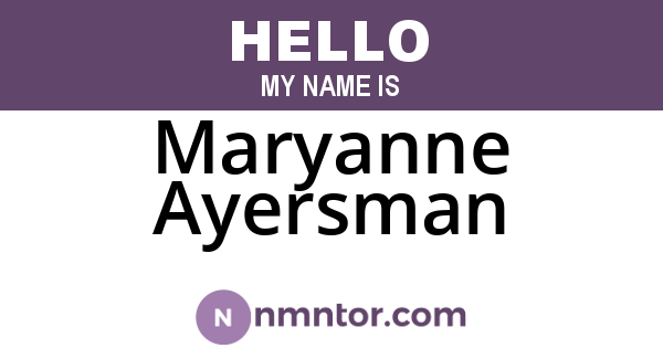 Maryanne Ayersman