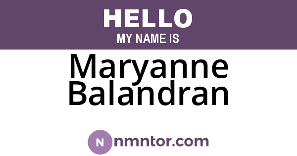 Maryanne Balandran