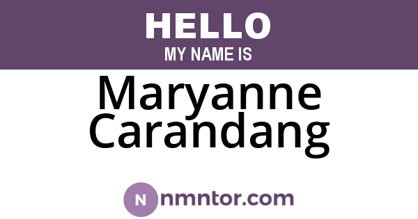 Maryanne Carandang