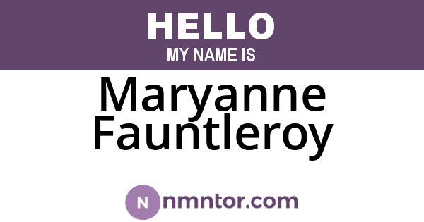 Maryanne Fauntleroy