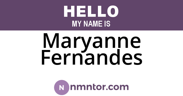 Maryanne Fernandes