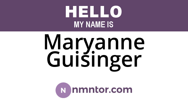 Maryanne Guisinger
