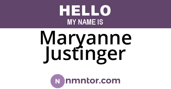 Maryanne Justinger