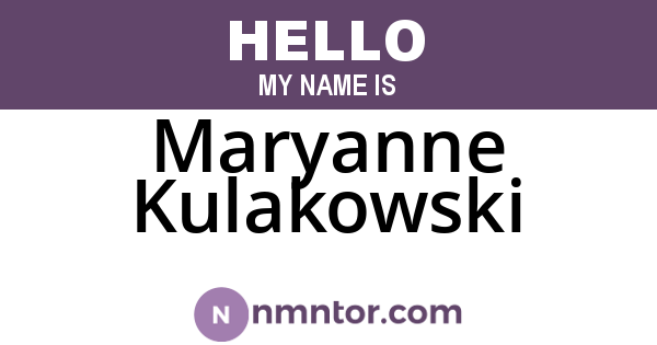 Maryanne Kulakowski