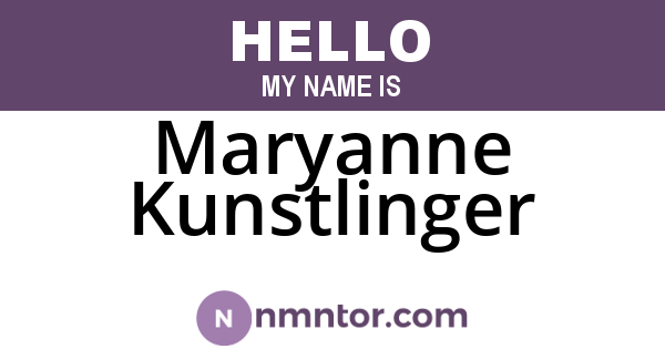 Maryanne Kunstlinger