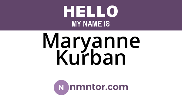 Maryanne Kurban