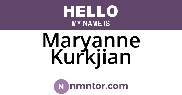 Maryanne Kurkjian