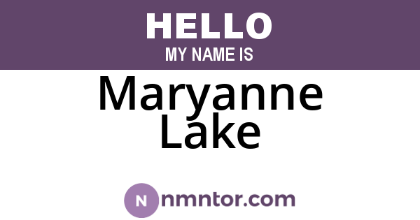 Maryanne Lake