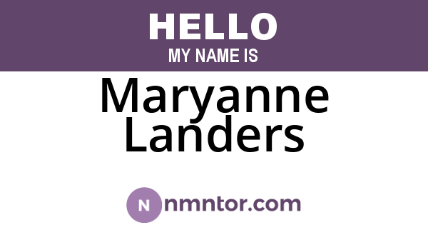Maryanne Landers