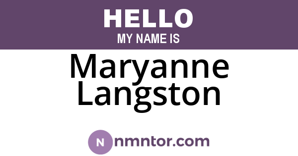 Maryanne Langston