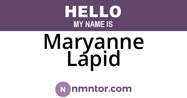 Maryanne Lapid