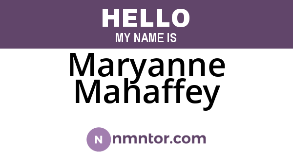 Maryanne Mahaffey