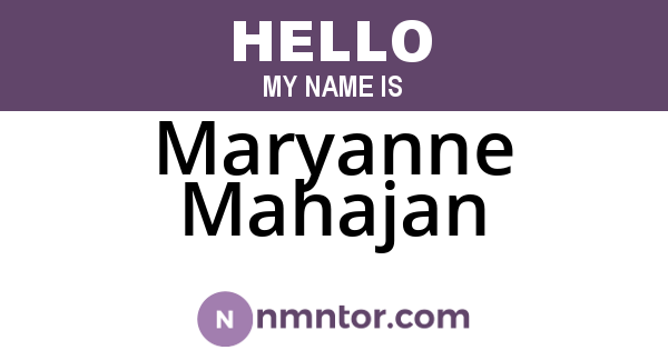 Maryanne Mahajan