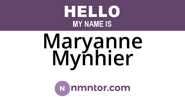 Maryanne Mynhier
