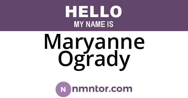 Maryanne Ogrady