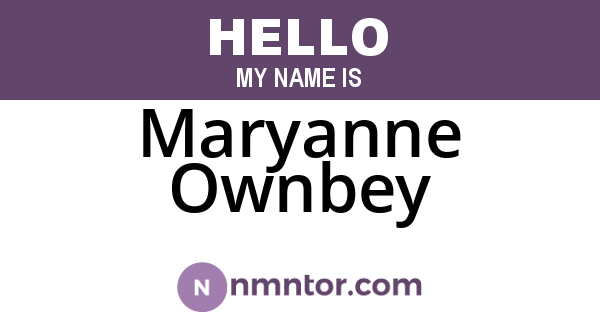 Maryanne Ownbey