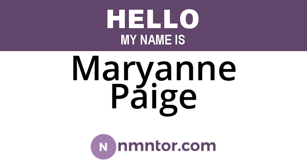 Maryanne Paige