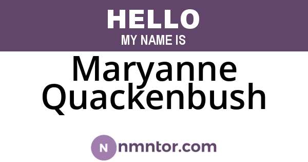 Maryanne Quackenbush