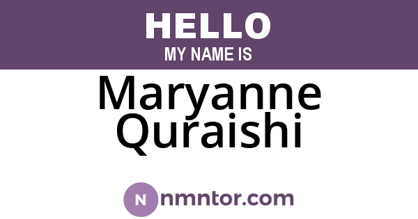 Maryanne Quraishi