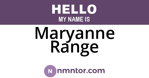 Maryanne Range
