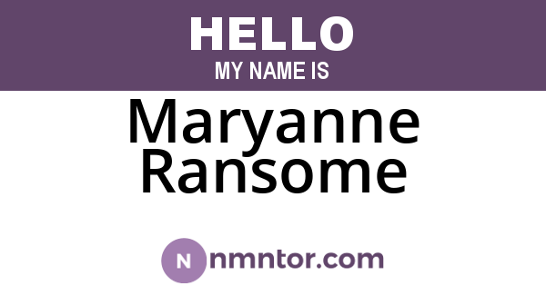 Maryanne Ransome