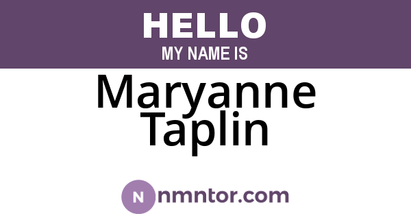 Maryanne Taplin