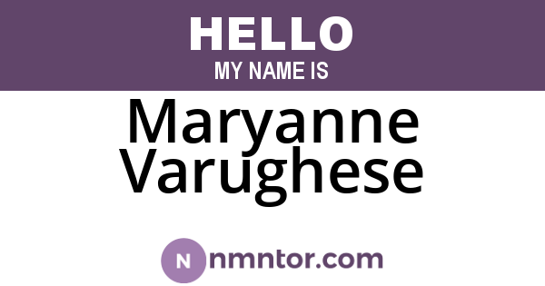 Maryanne Varughese