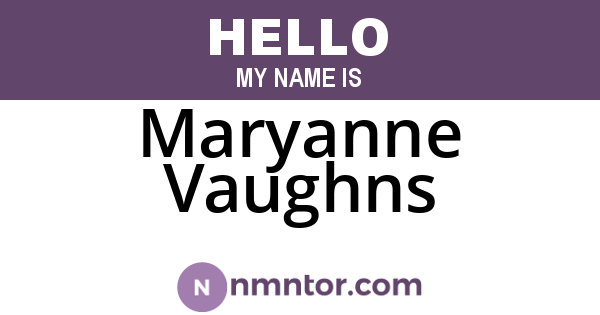 Maryanne Vaughns