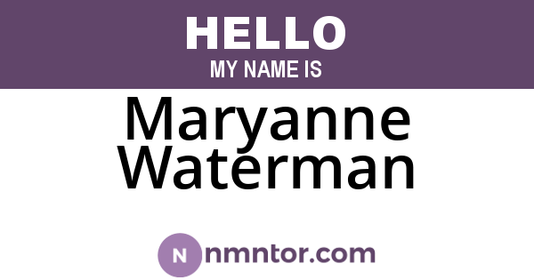 Maryanne Waterman