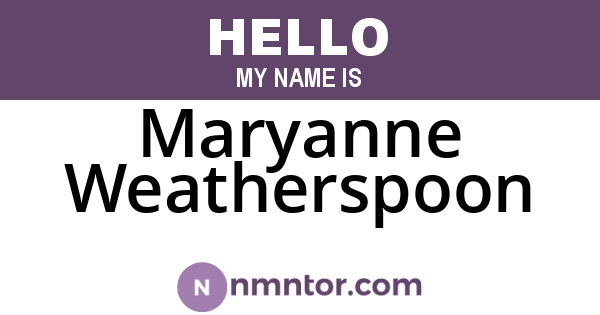 Maryanne Weatherspoon
