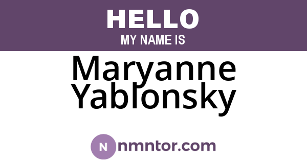 Maryanne Yablonsky