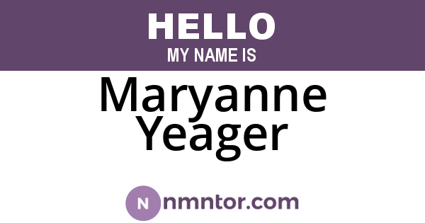 Maryanne Yeager