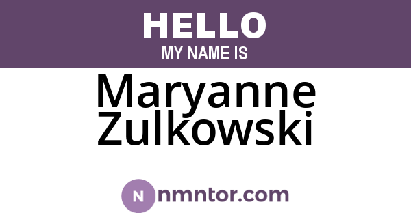 Maryanne Zulkowski