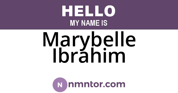 Marybelle Ibrahim