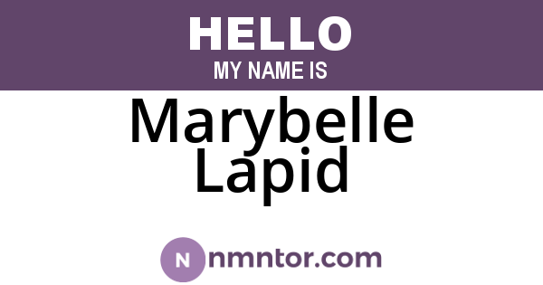 Marybelle Lapid