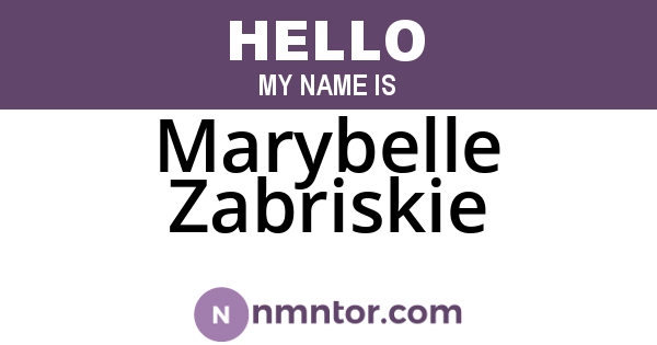 Marybelle Zabriskie