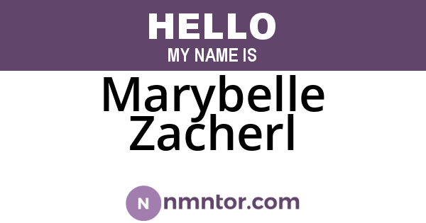 Marybelle Zacherl