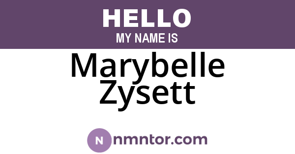 Marybelle Zysett