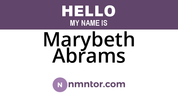 Marybeth Abrams