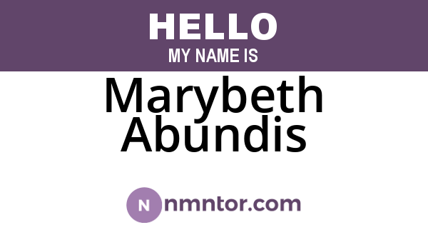 Marybeth Abundis