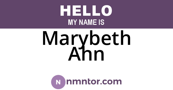 Marybeth Ahn
